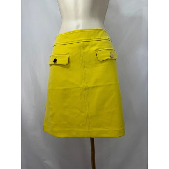 Loft Women's Canary Yellow Shift Skirt with Flap Pockets - Size 4 - Picture 1 of 12